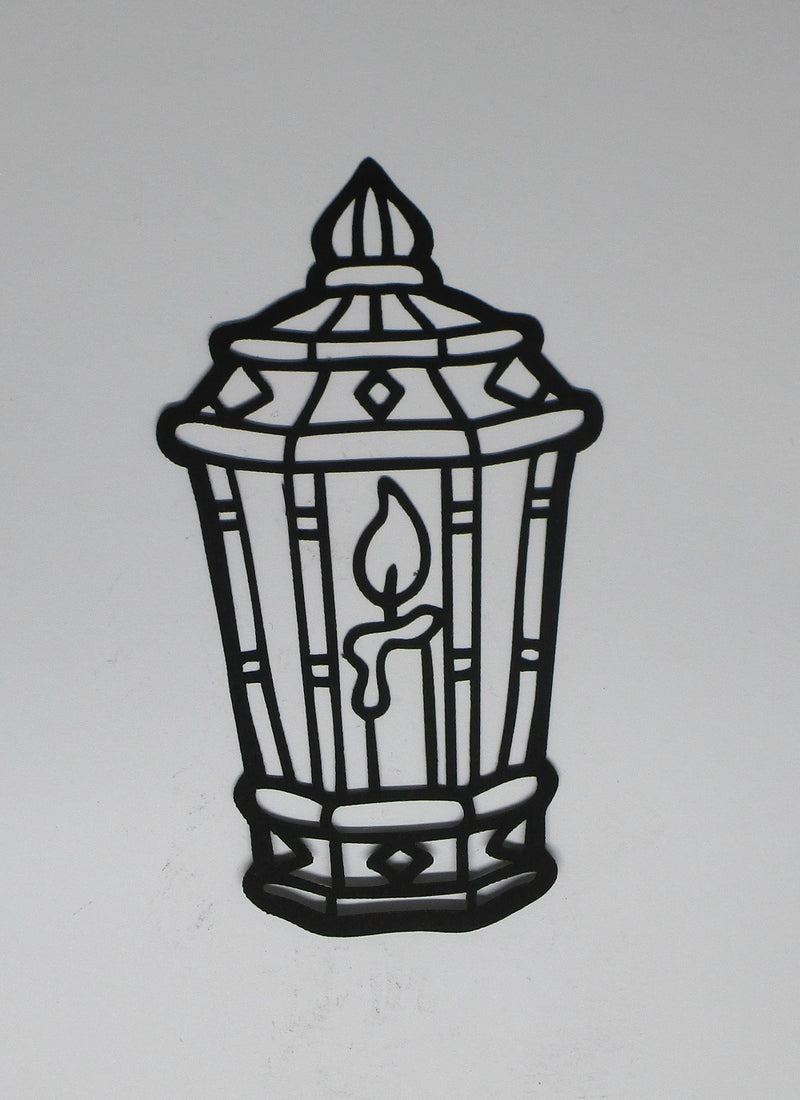 Black Cardstock Christmas Lantern with Candle