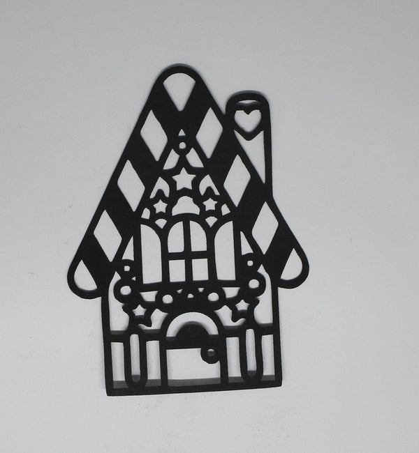 Black Cardstock Christmas Gingerbread House #2