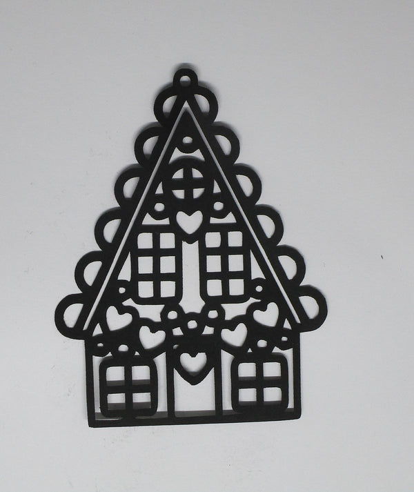 Black Cardstock Christmas Gingerbread House #4