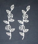 White Cardstock Rose Stems Set of 2