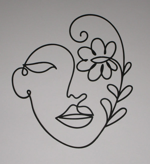 Black Cardstock Face with Flower and Vine