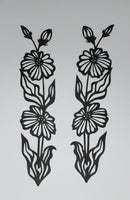 Black Cardstock Flower and Leaves Vine