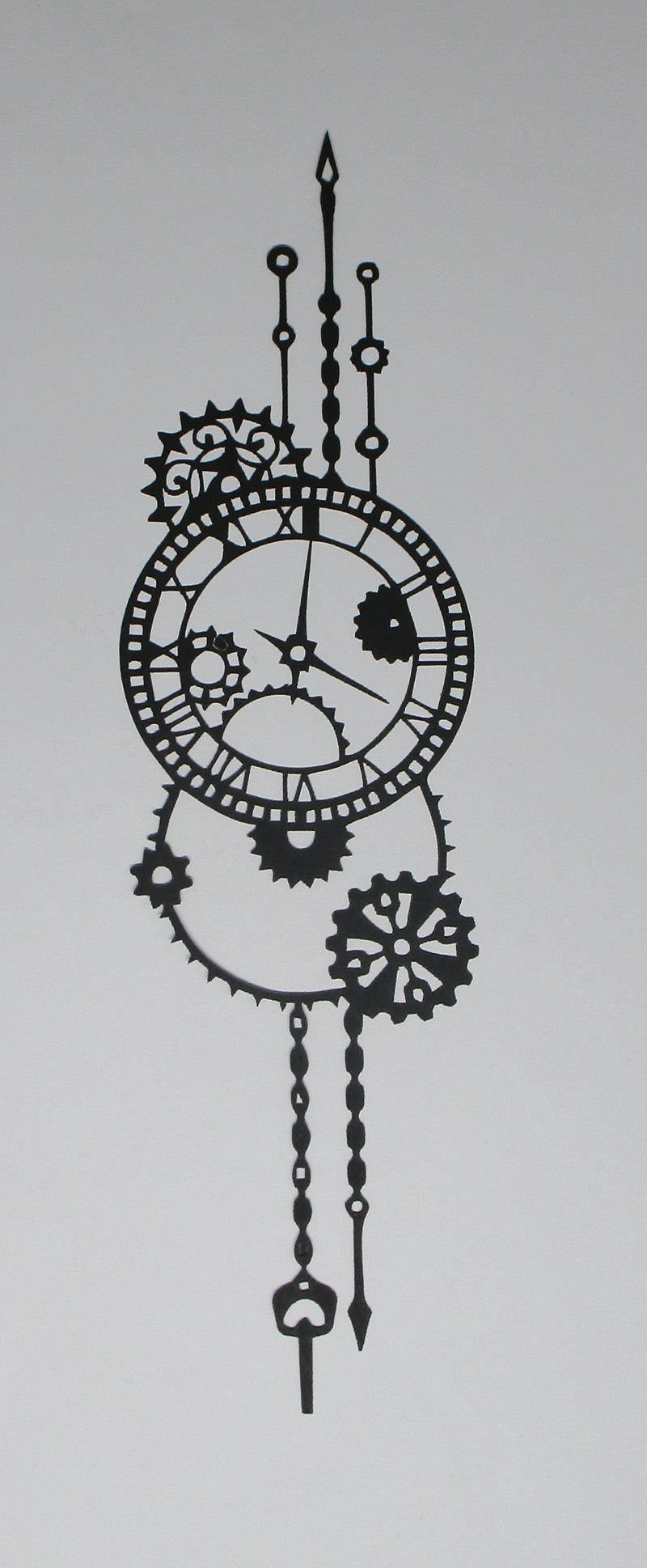 Black Cardstock Steampunk Roman Clock and Cogs Design 2