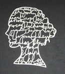 Art Journal Mixed Media Cardstock Girl Head with Writing Large