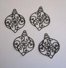 Black Cardstock Baubles Swirls Small (Pack of 4)