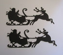 Black Cardstock Santa and Sleigh Large (set of 2)