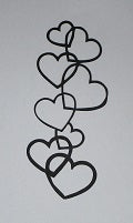 Black Cardstock Heart Stack Small