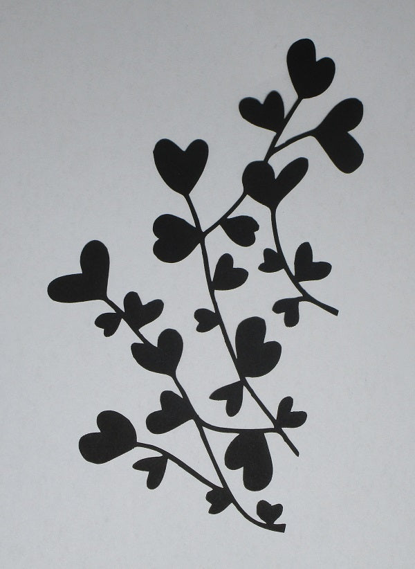 Black Cardstock Heart Flourish