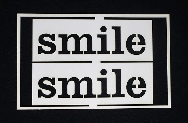 White Cardstock Word Tile Smile