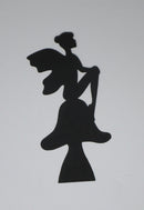 Black Cardstock Fairy Sitting on Toadstool Small