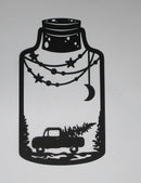Black Cardstock Christmas Jar with Truck and Tree