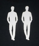 White Cardstock Men Standing Medium (2 Pieces)