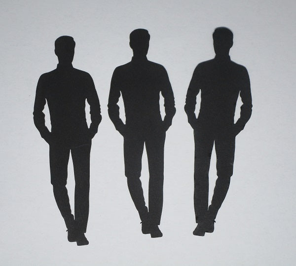 Black Cardstock Men Standing Small (3 Pieces)