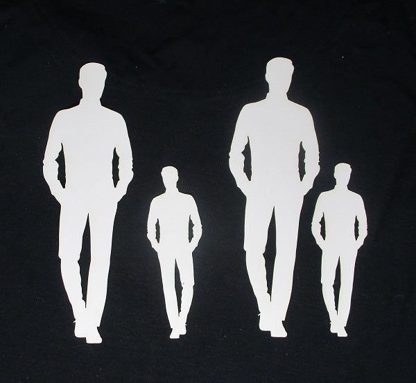 White Cardstock Men Standing Large and Small (4 Pieces)