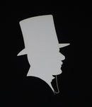 White Cardstock Man with Top Hat Small