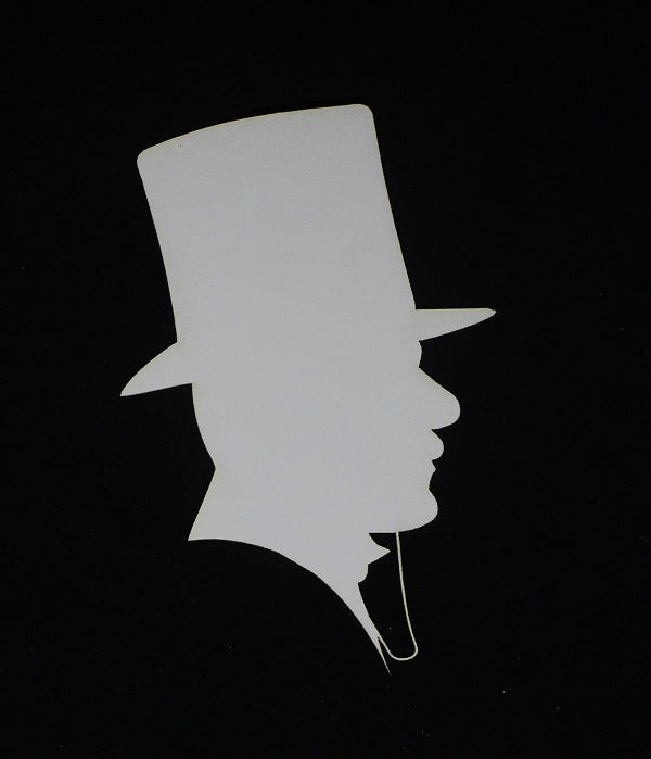 White Cardstock Man with Top Hat Small
