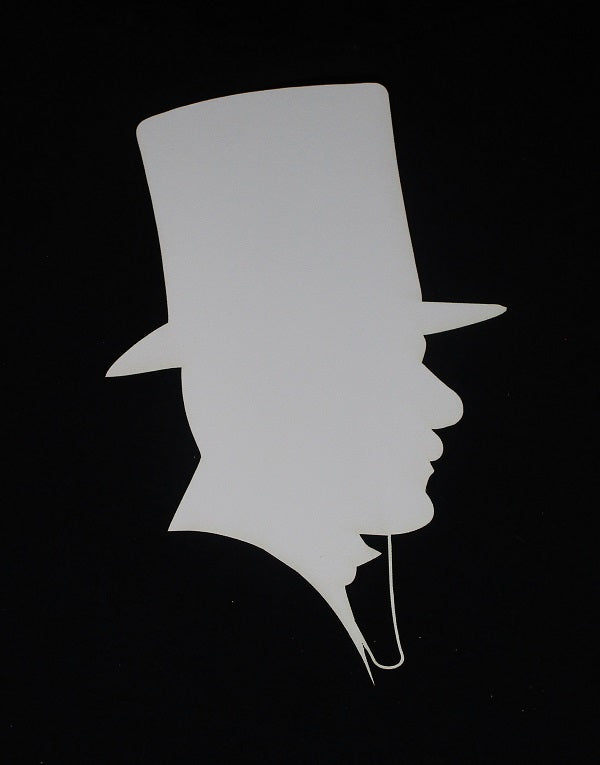 White Cardstock Man with Top Hat Large