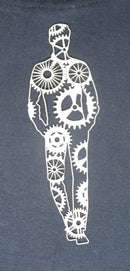 White Cardstock Man with Cogs Medium