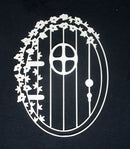 White Cardstock Fairy or Garden Door with Flowers Large