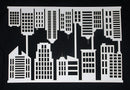 White Cardstock City Sky Scrapers Buildings Borders Large