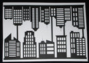 Black Cardstock City Sky Scrapers Buildings Borders Large