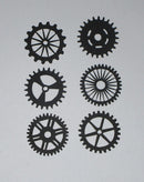Black Cardstock Cogs Medium Assorted Set of 6