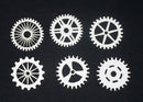 White Cardstock Cogs Medium Assortment Set of 6
