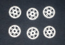 White Cardstock Cogs Small Double Sprocket Set of 6