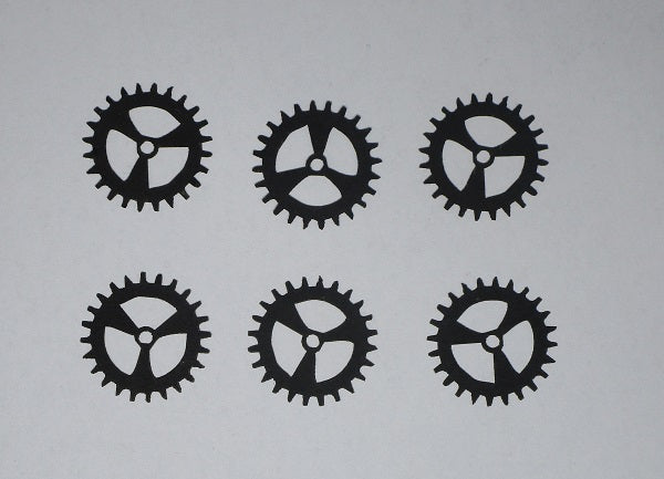 Black Cardstock Cogs Trios Small