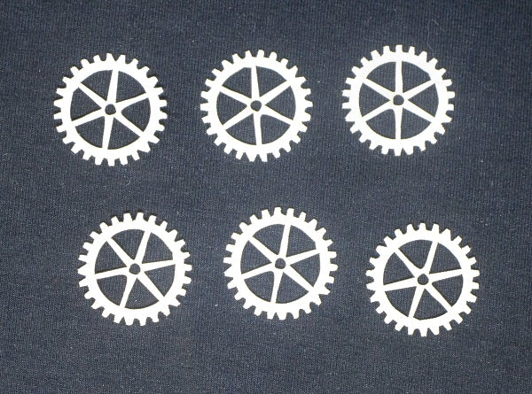 White Cardstock Cogs Hexagon Sprockets Small