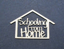 Chipboard Word Schooling from Home with House