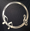 Chipboard Frame Circle Music Medium