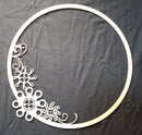Chipboard Frame Circle Frame with Steam Punk Flowers Medium