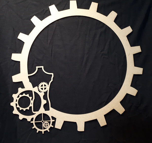 12 x 12 Chipboard Frame Cogs with Mannequin Dress Form