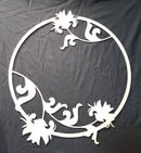 12 x 12 Chipboard Frame Circle with Flowers and Swirls