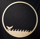 12 x 12 Chipboard Frame Circle with Mermaid Tail and Waves