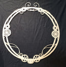 12 x 12 Chipboard Frame Cog Frame with Flourish Swirls Large