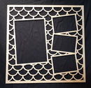 12 x 12 Chipboard Frame Mermaid Scales with Rectnagles