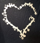 12 x 12 Chipboard Frame Heart with Mini Flowers