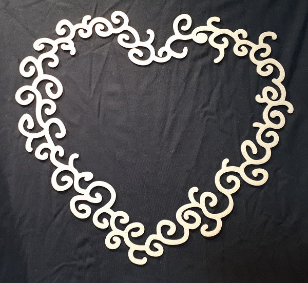 12 x 12 Chipboard Frame Heart with Swirly Swirls