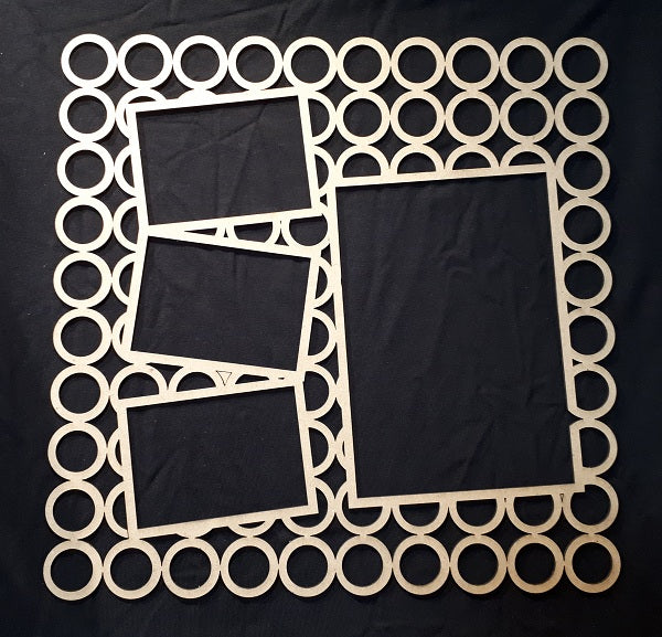 12 x 12 Chipboard Frame Circles with Rectangle Frames