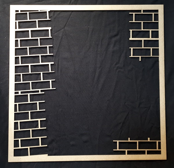 12 x 12 Chipboard Frame Brick Wall Fractured