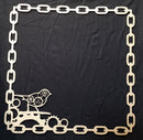12 x 12 Chipboard Frame Chain Rectangle and Bird with Cogs Large