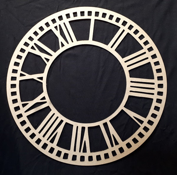 12 x 12 Chipboard Frame Roman Clock Fancy