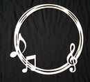 12 x 12 White Cardstock Frame Music Notes Large