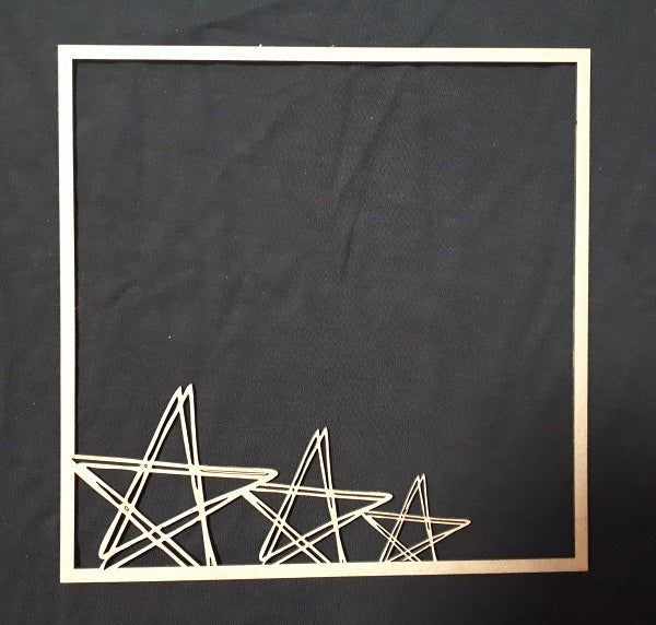 Chipboard Frame Squiggle Stars Medium