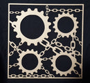 12 x 12 Chipboard Frame Chain Circles Chunky