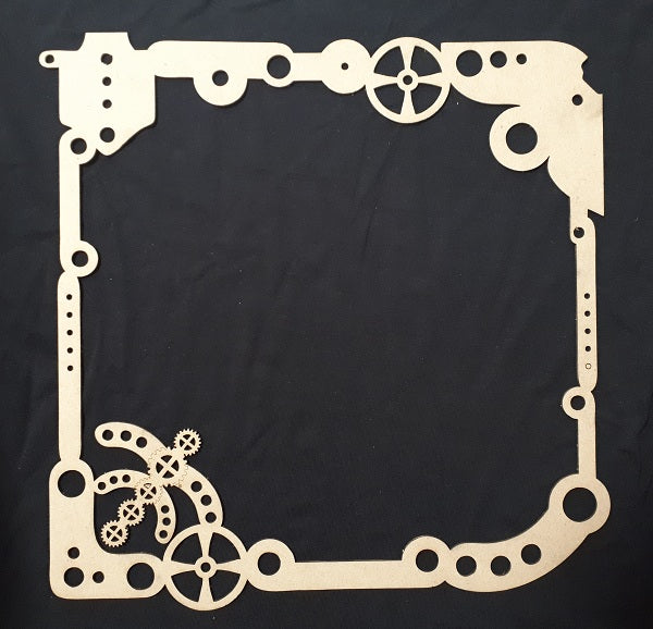 12 x 12 Chipboard Frame Cog Parts Large with Dragonfly