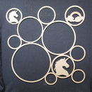 12 x 12 Frame Circles with Unicorn and Rainbow