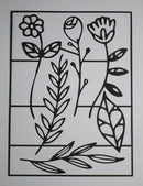 Flowers & Vines Large Black Many Flowers